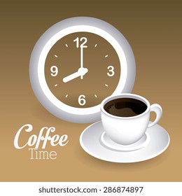 Coffee time design over beige background, vector illustration.