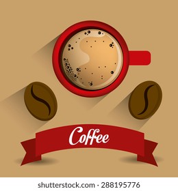 Coffee time design over beige background, vector illustration.