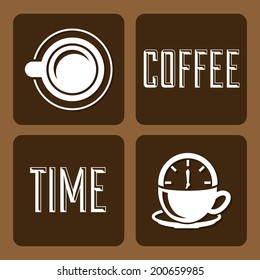 coffee time design over brown  background vector illustration 