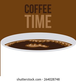 Coffee time design over brown background, vector illustration