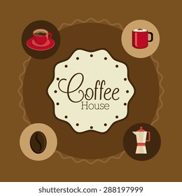 Coffee time design over brown background, vector illustration.