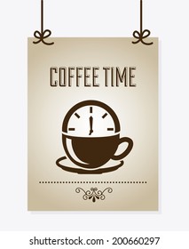 coffee time design over white background vector illustration 