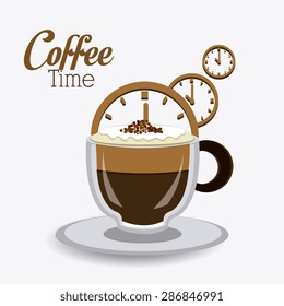 Coffee time design over white background, vector illustration.