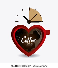 Coffee time design over white background, vector illustration.