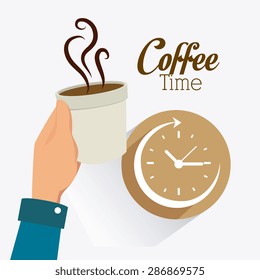 Coffee time design over white background, vector illustration.