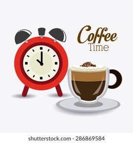 Coffee time design over white background, vector illustration.