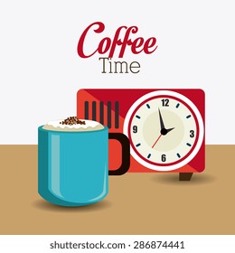 Coffee time design over white background, vector illustration.