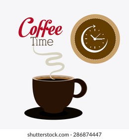 Coffee time design over white background, vector illustration.