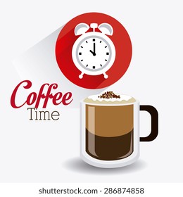 Coffee time design over white background, vector illustration.