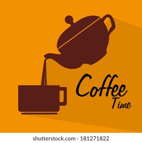 coffee time design over yellow background vector illustration