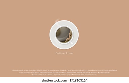 Coffee Time Design Poster Advertisement Vector Illustration