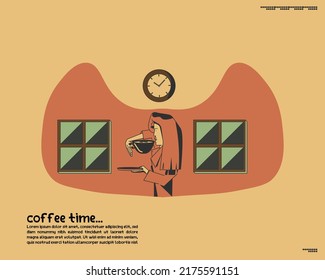coffee time design, you may us as loading page or for social media design