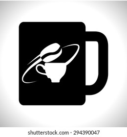 Coffee time digital design, vector illustration 10 eps graphic