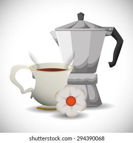 Coffee time digital design, vector illustration 10 eps graphic