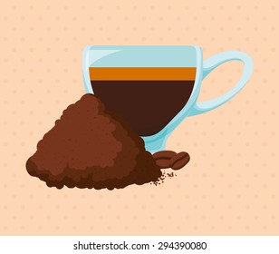Coffee time digital design, vector illustration 10 eps graphic