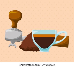 Coffee time digital design, vector illustration 10 eps graphic