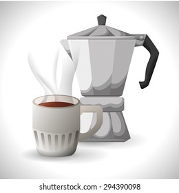 Coffee time digital design, vector illustration 10 eps graphic