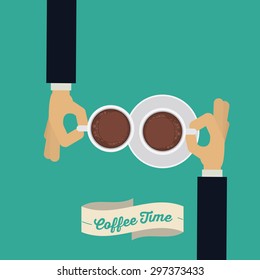 Coffee time digital design, vector illustration eps 10
