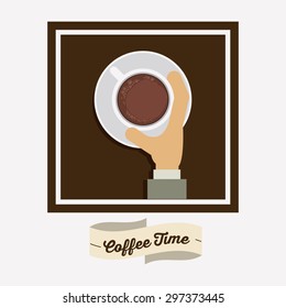 Coffee time digital design, vector illustration eps 10