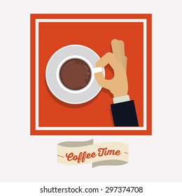 Coffee time digital design, vector illustration eps 10