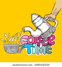 Coffee Time, doodle and sketch full color