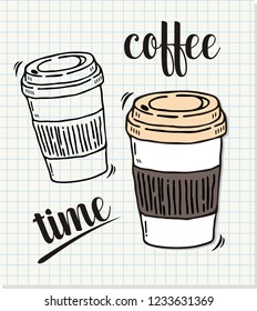  coffee time in doodle style