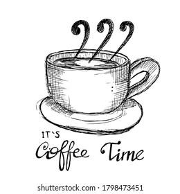 it's coffee time, doodle vector