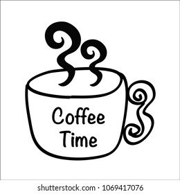 Coffee Time. Doodle vector illustration.