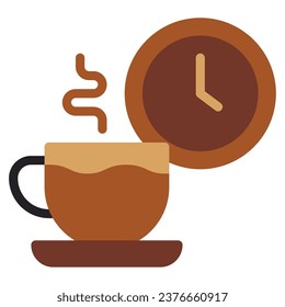 Icono de la bebida caliente en el momento del café