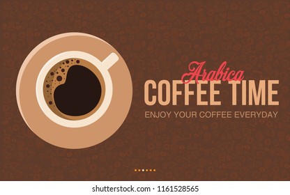 Coffee Time Flat design poster,flyer,background