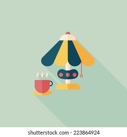 coffee time flat icon with long shadow,eps10