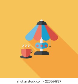 coffee time flat icon with long shadow,eps10