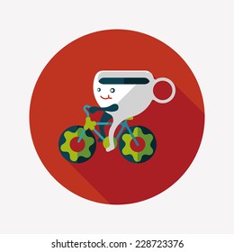 coffee time flat icon with long shadow,eps10