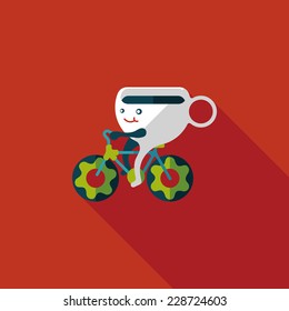 coffee time flat icon with long shadow,eps10