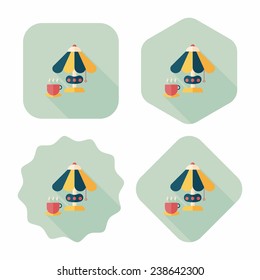 coffee time flat icon with long shadow, eps10