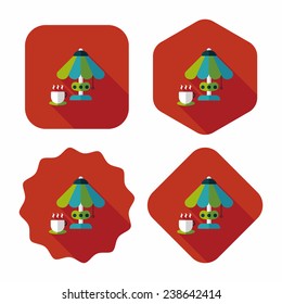 coffee time flat icon with long shadow, eps10
