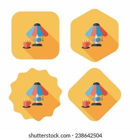 coffee time flat icon with long shadow, eps10
