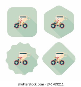 coffee time flat icon with long shadow,eps10