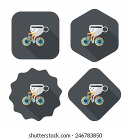 coffee time flat icon with long shadow,eps10