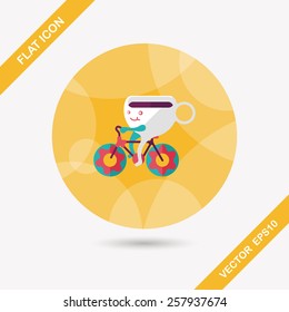 coffee time flat icon with long shadow,eps10