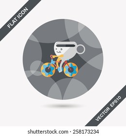 coffee time flat icon with long shadow,eps10