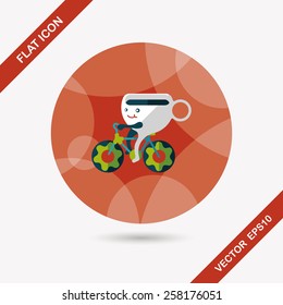 coffee time flat icon with long shadow,eps10