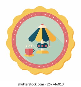 coffee time flat icon with long shadow,eps10