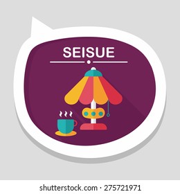coffee time flat icon with long shadow,eps10