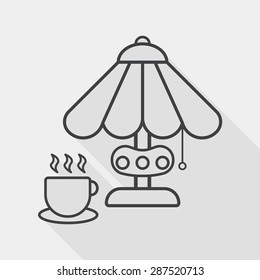 coffee time flat icon with long shadow, line icon