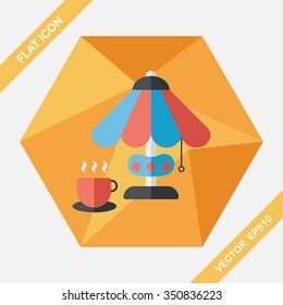 coffee time flat icon with long shadow,eps10