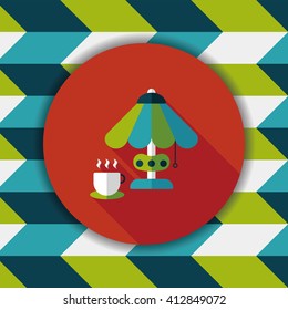coffee time flat icon with long shadow,eps10