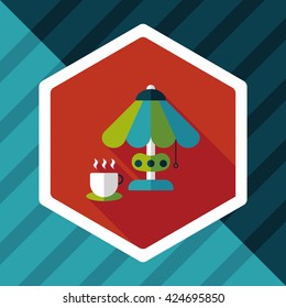 coffee time flat icon with long shadow,eps10