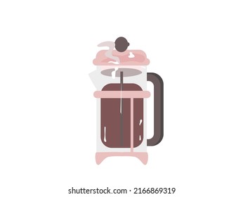coffee time french press vector
