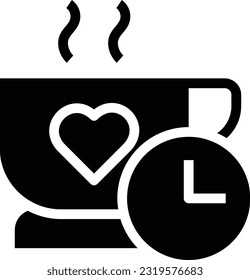 Icono de glifo de tiempo de café - Icono único, vector